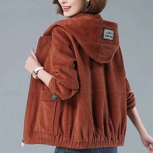 Pavella | Women’s Corduroy Hooded Jacket