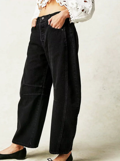 Lucille | Women’s Leopard Print Barrel Jeans